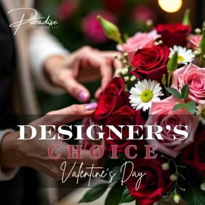 Designer’s Choice Valentine's Day floral arrangement featuring a stunning and meaningful selection of flowers, perfect for expressing love.