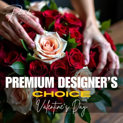 Premium Designer’s Choice Valentine's Day floral arrangement featuring a stunning and meaningful selection of premium flowers, perfect for expressing love.