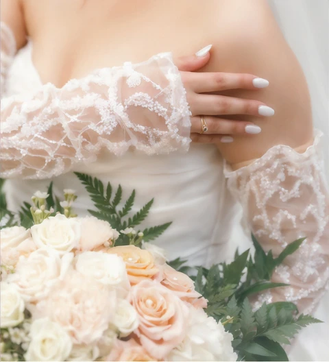 Radiant Bride with Elegant Wedding Bouquet